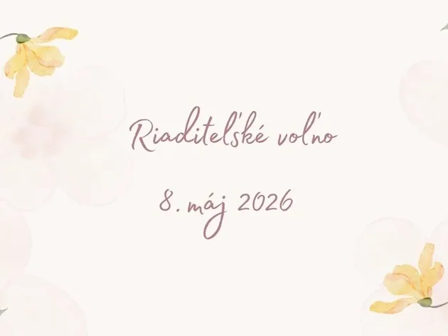 Oznam o udelení riaditeľského voľna